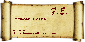 Frommer Erika névjegykártya