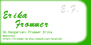 erika frommer business card